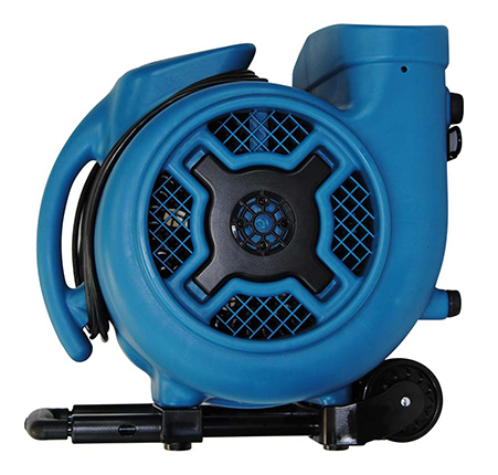 XPOWER P-830H 1 HP Air Mover with Telescopic Handle and Wheels