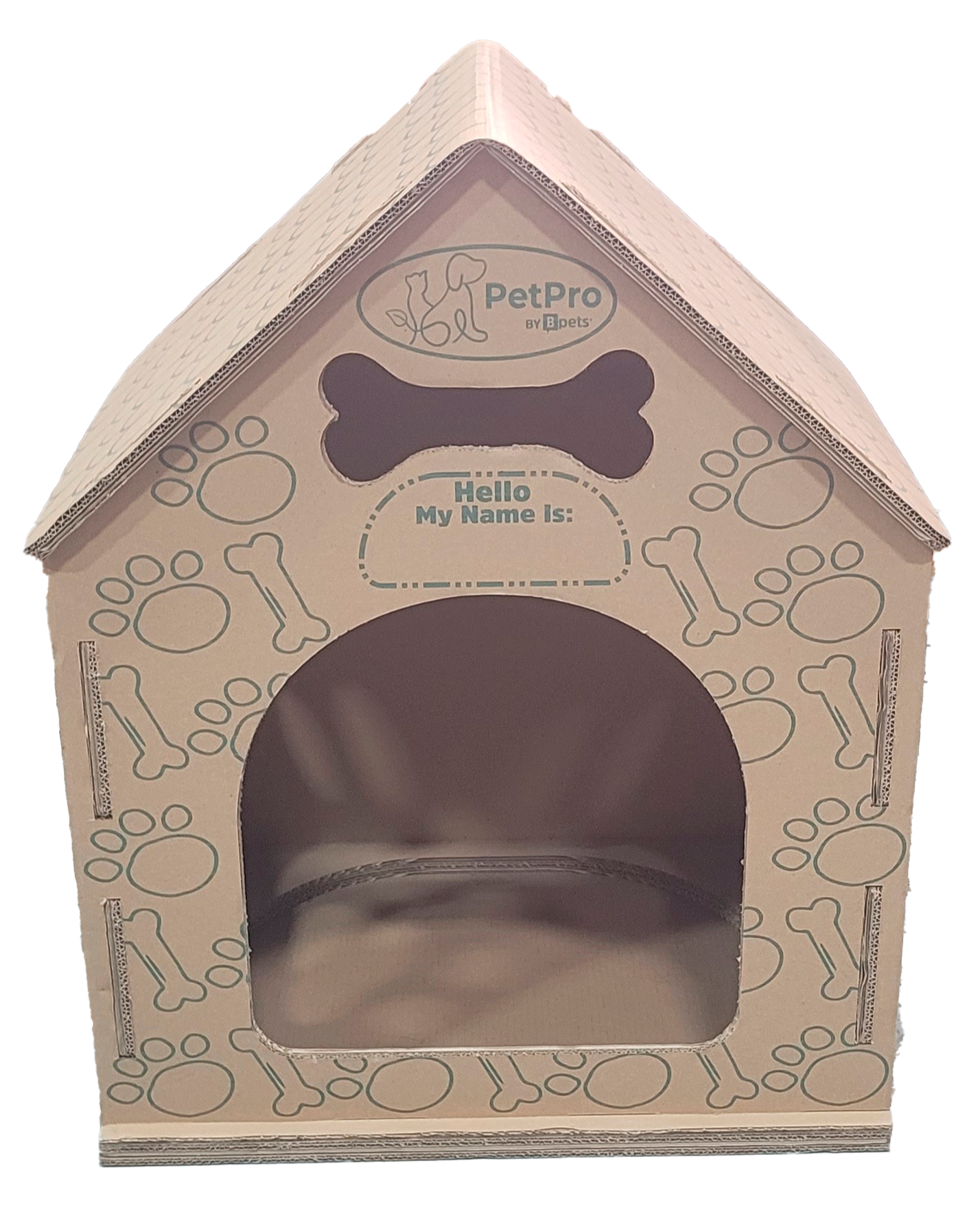 B Pet Eco-Friendly Cardboard Dog House! Indoor, Modern Crate Alt., Sustainable Shelter. Small/Med Dogs. Easy Assembly