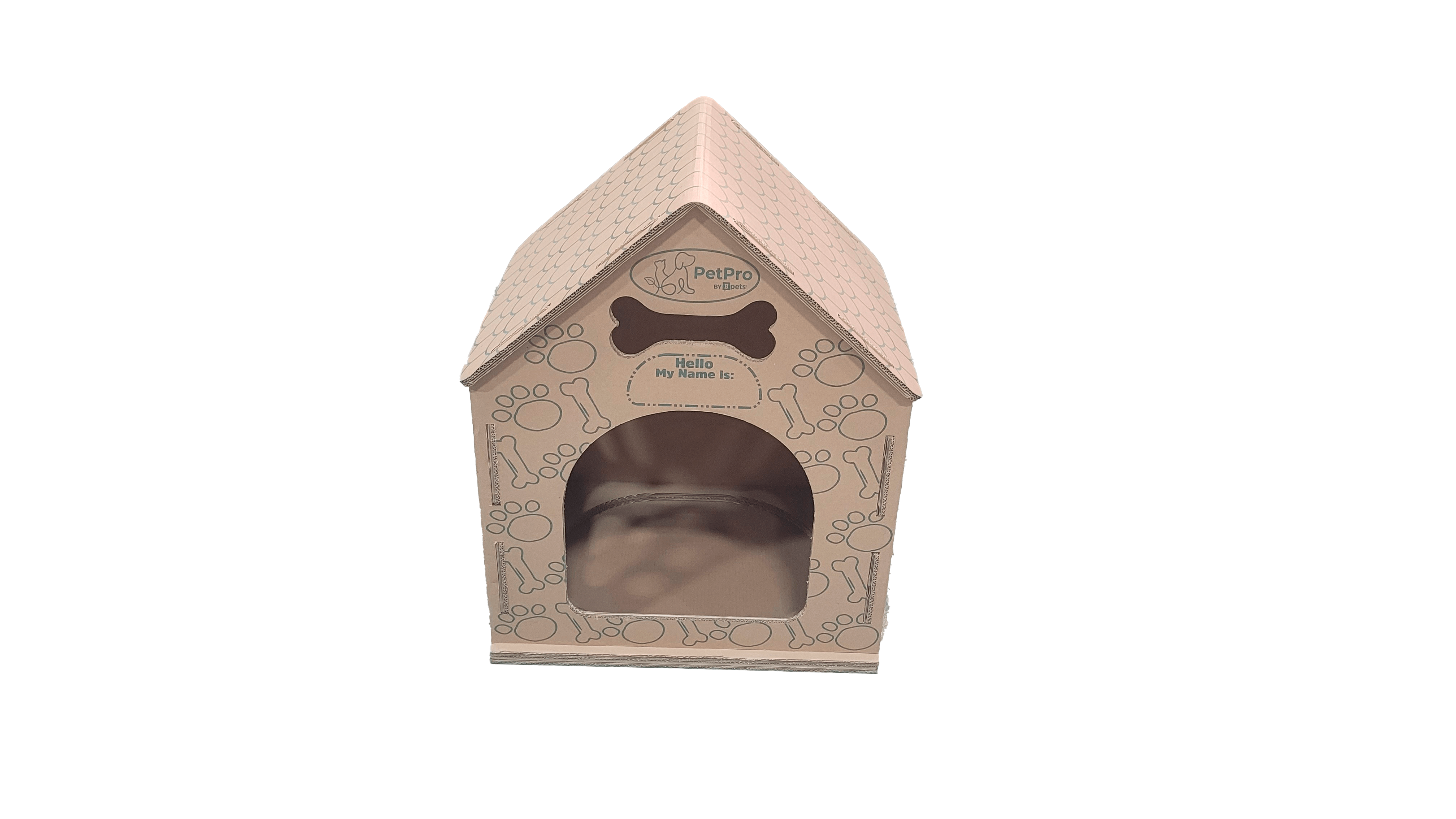 B Pet Eco-Friendly Cardboard Dog House! Indoor, Modern Crate Alt., Sustainable Shelter. Small/Med Dogs. Easy Assembly