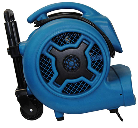 XPOWER P-830H 1 HP Air Mover with Telescopic Handle and Wheels