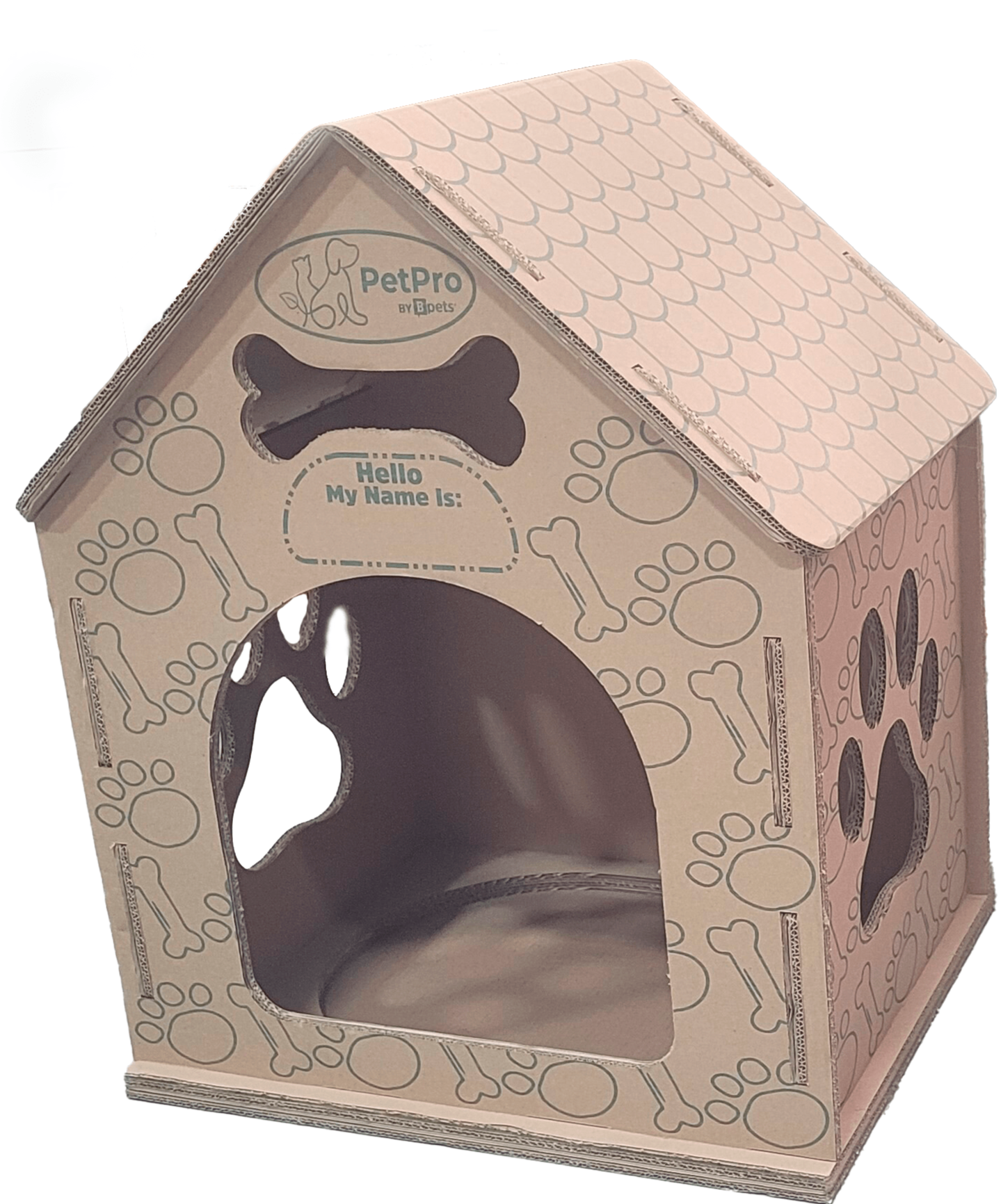 B Pet Eco-Friendly Cardboard Dog House! Indoor, Modern Crate Alt., Sustainable Shelter. Small/Med Dogs. Easy Assembly