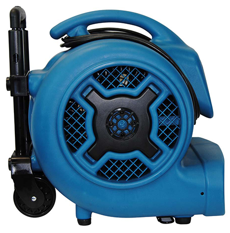 XPOWER P-830H 1 HP Air Mover with Telescopic Handle and Wheels