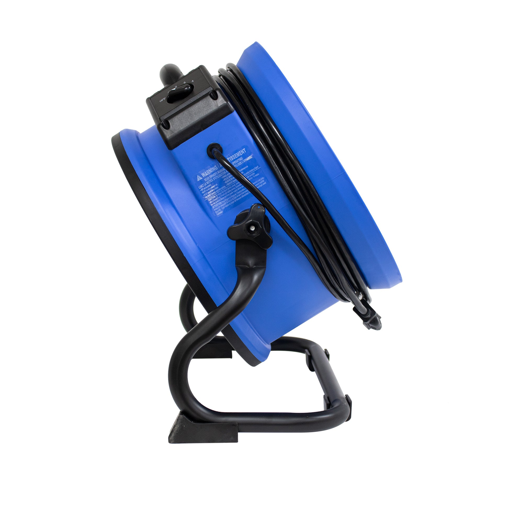 XPOWER P-39AR 1/4 HP 2100 CFM 4 Speed Industrial Axial Air Mover, Blower, Fan with Built-in Power Outlets - Blue