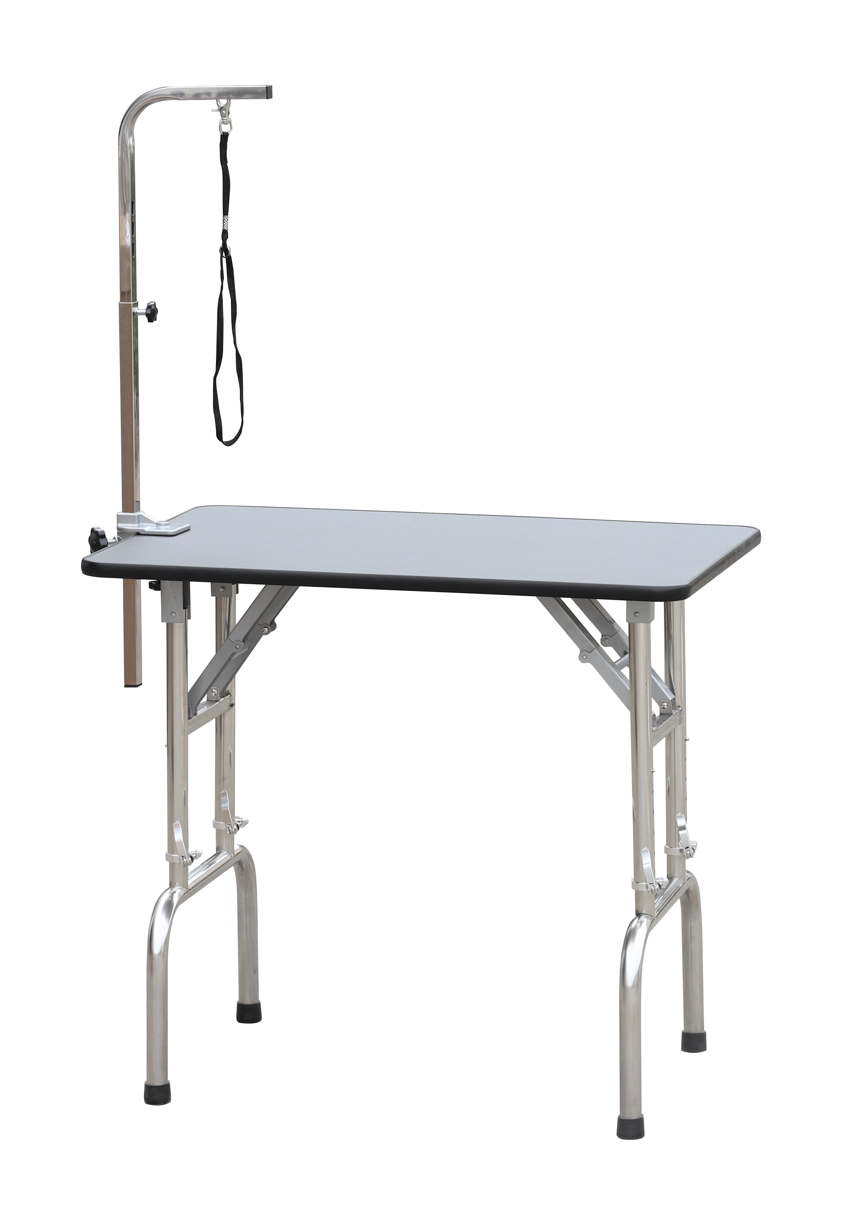 Aeolus Height-Adjustable Folding Grooming Table with Stainless Steel Legs
