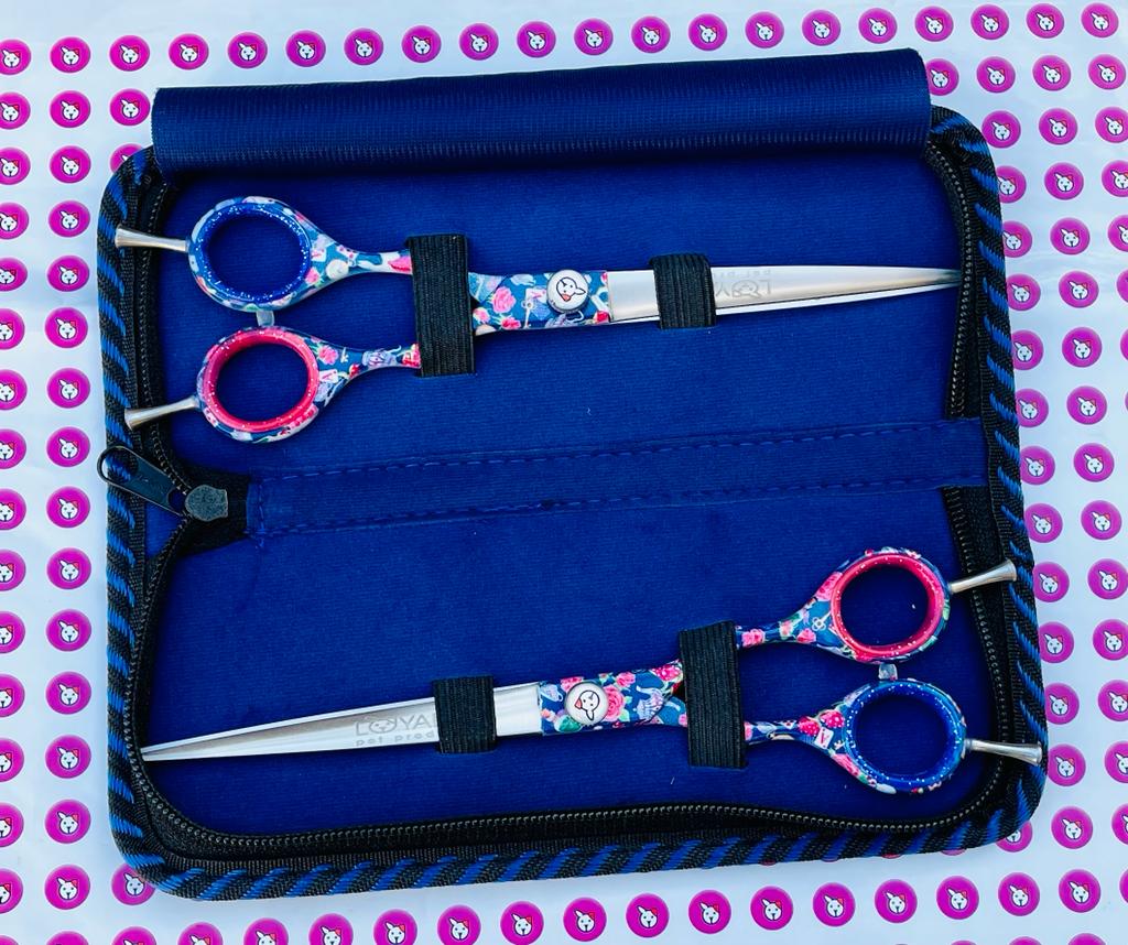 Loyalty Pet Products “Wonderland ” 2 pc Shear Set With Matching Shear Case + Gift