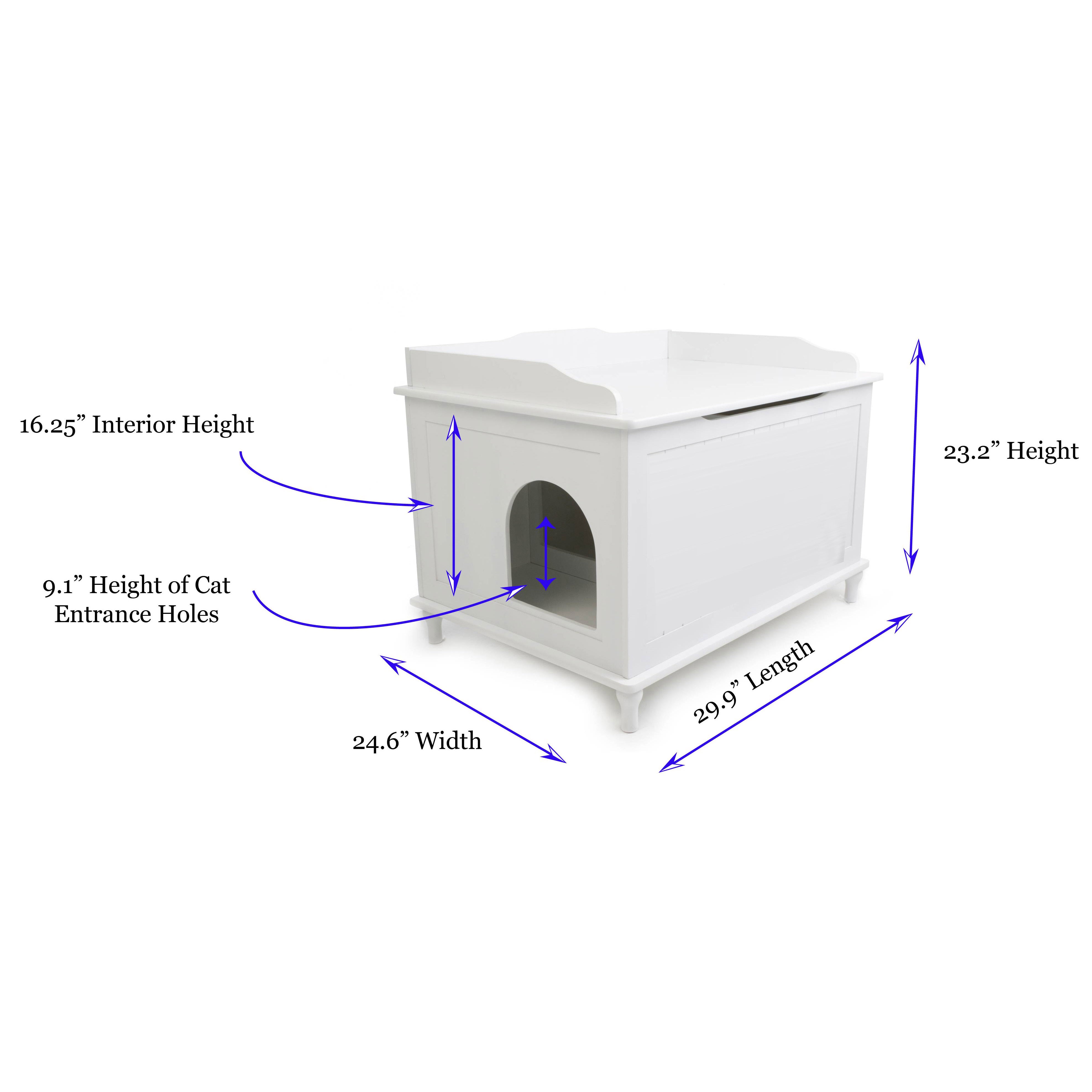 Designer Pet Products Jumbo Catbox Litter Box Enclosure in White