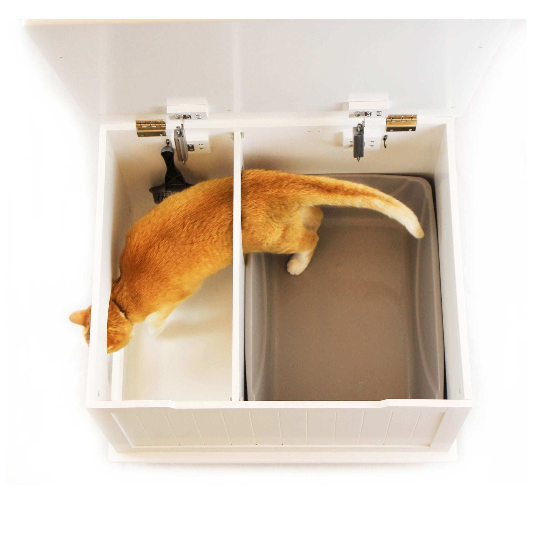 Designer Pet Products Jumbo Catbox Litter Box Enclosure in White