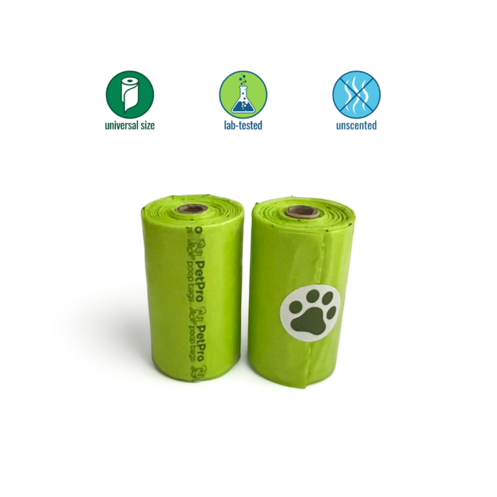 PetPro Poop Bags Bulk Purchase Biodegradable Poop bags, Ultra Durable, Eco-Friendly, Dog Waste Bag, Unscented, Doggie Bag, Green Poop Bags Non-retail packaging