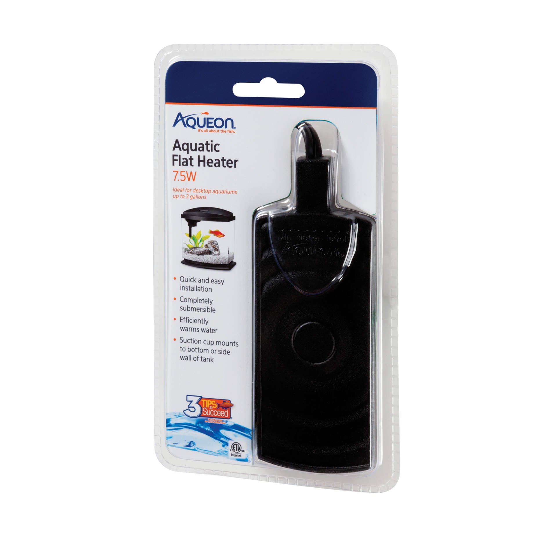 Aqueon Aquatic Flat Heaters 7.5 Watts Black 4.75″ x 1.75″ x 8″