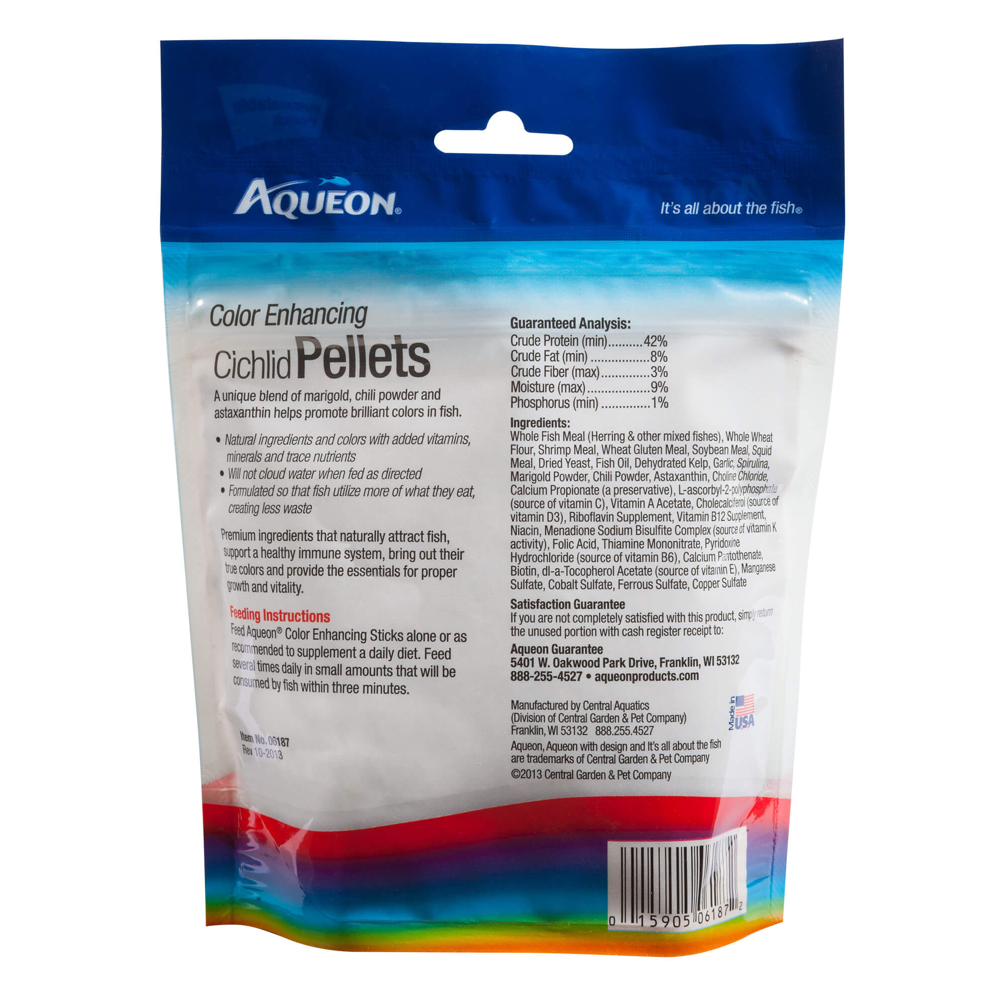 Aqueon Cichlid Color Enhancing Fish Food 4.5 ounces