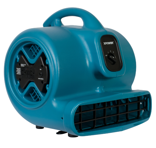 XPOWER P-600A 1/3 HP Large Industrial Floor Fan, Air Mover with Build-in Power Outlets-Air Mover-Pet's Choice Supply