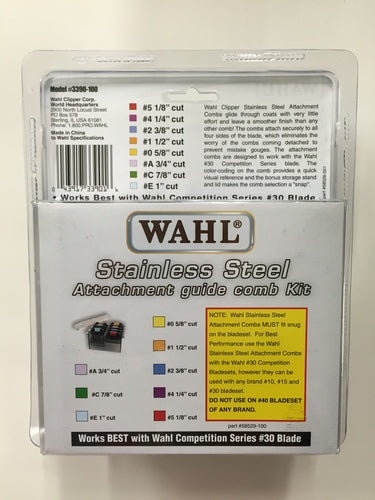 Wahl Detachable Blade Stainless Steel Combs (8 Piece Set)