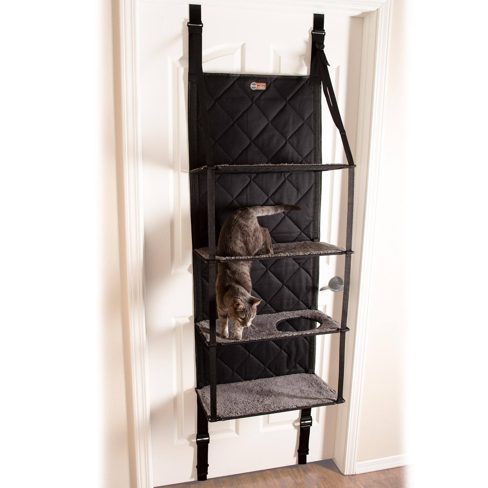 K&H Pet Products Hangin’ Cat Tree 4 Story Gray 12″ x 22″ x 65″ – KH4926