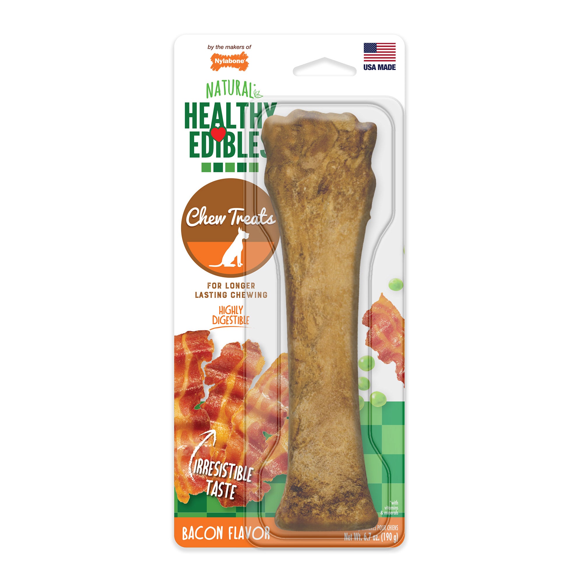 Nylabone Healthy Edibles Longer Lasting Bacon Treats