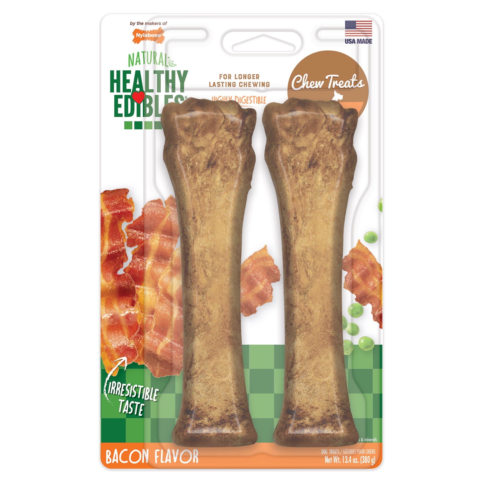 Nylabone Healthy Edibles Longer Lasting Bacon Treats