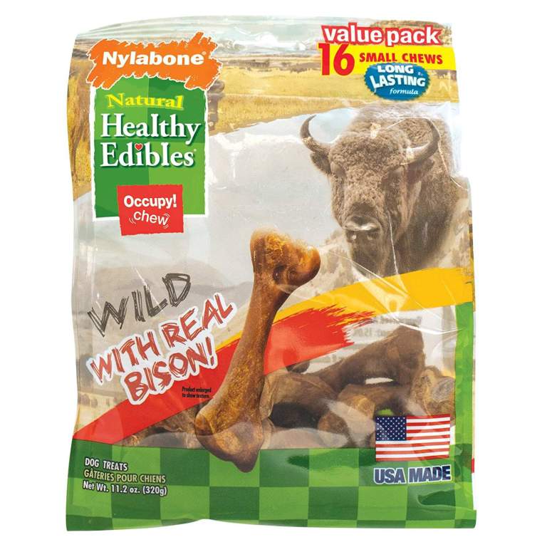 Nylabone Healthy Edibles Wild Chew Treats Bison Small