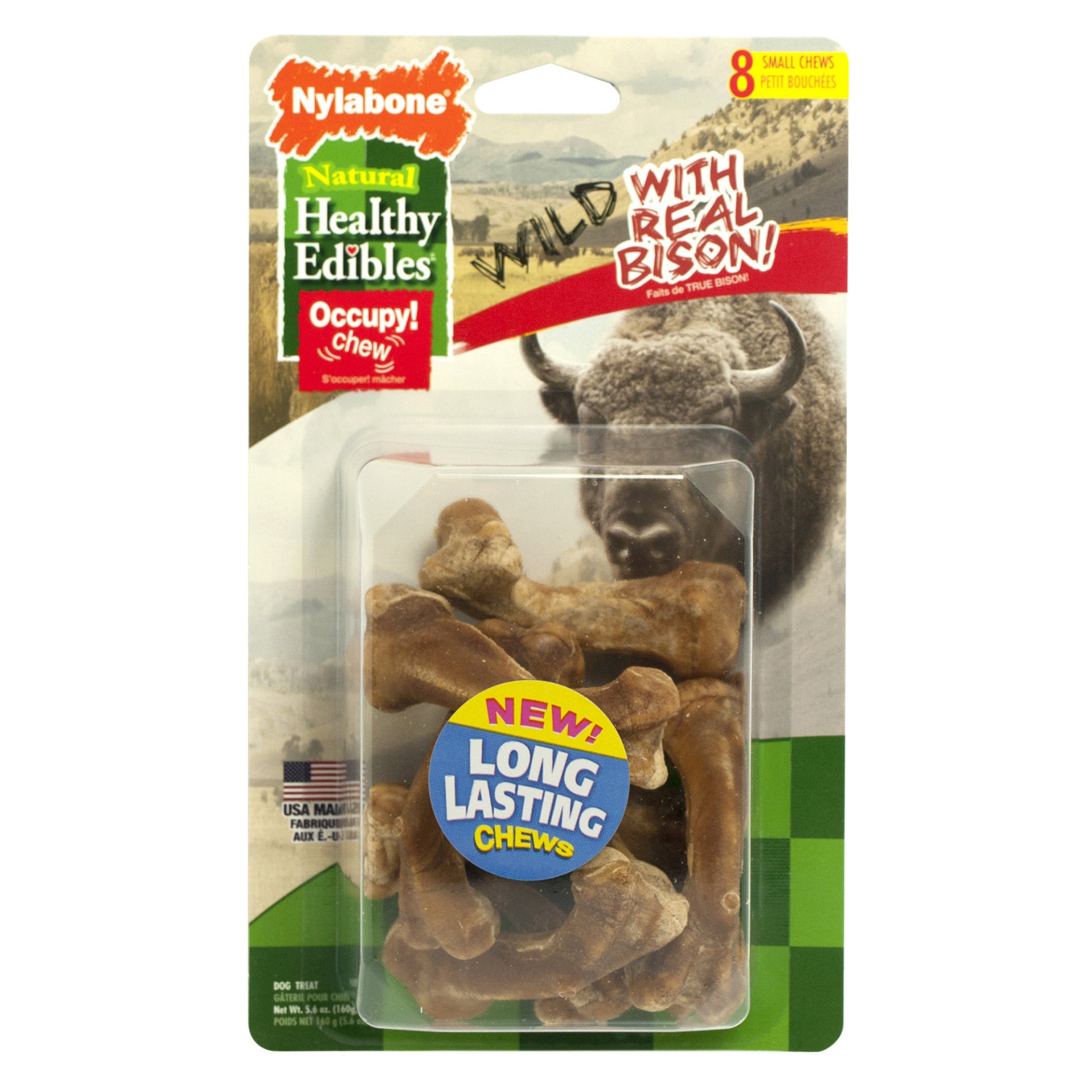 Nylabone Healthy Edibles Wild Chew Treats Bison Small