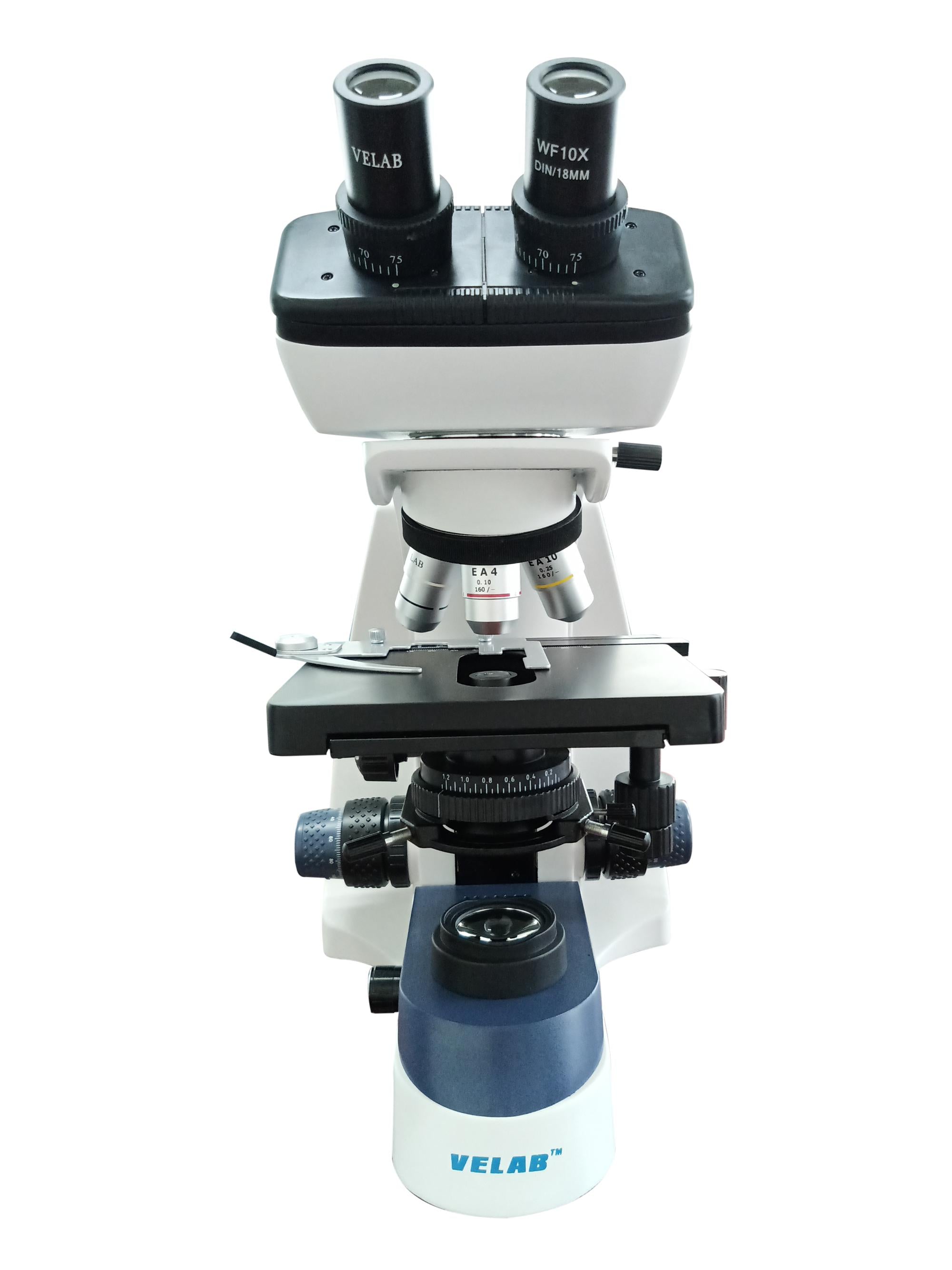 VELAB Binocular Microscope w/ Sliding Eyepieces and Quadruple Nose Piece (Intermediate)