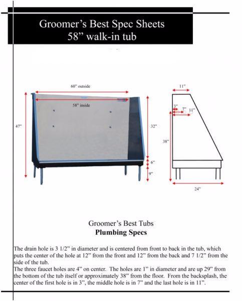 Groomer's Best Stainless Steel Elite Walk-In Dog Grooming Bath Tub