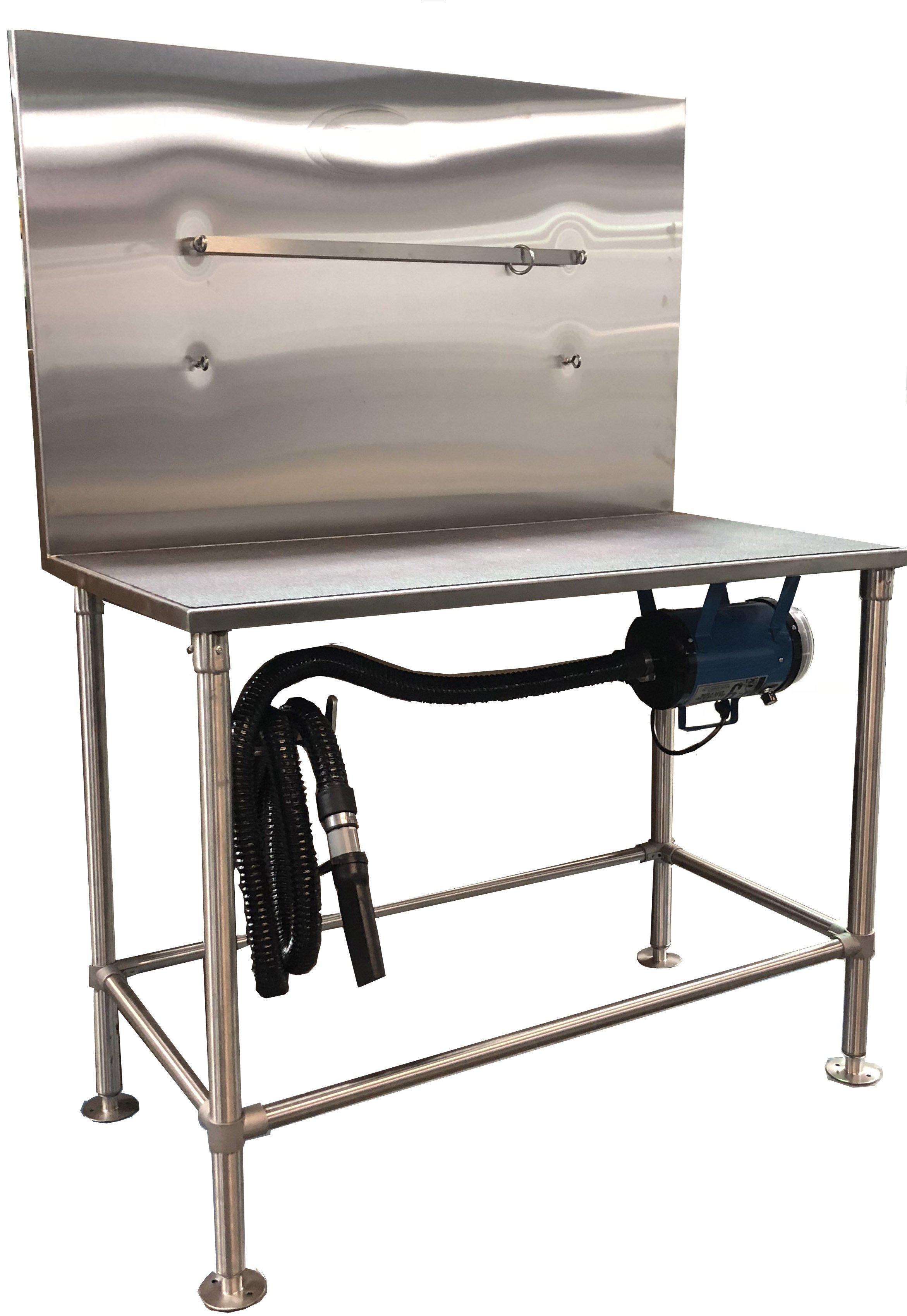 PetLift Stainless Steel Drying Table with optional integrated K-9 II Dog Grooming Dryer