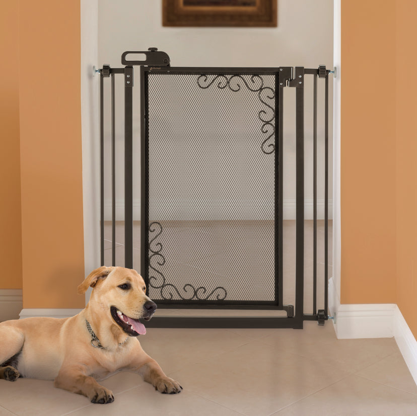 Richell Tall One-Touch Metal Mesh Pet Gate